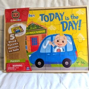 Cocomelon 5 Wood Puzzles Brand New Sealed
